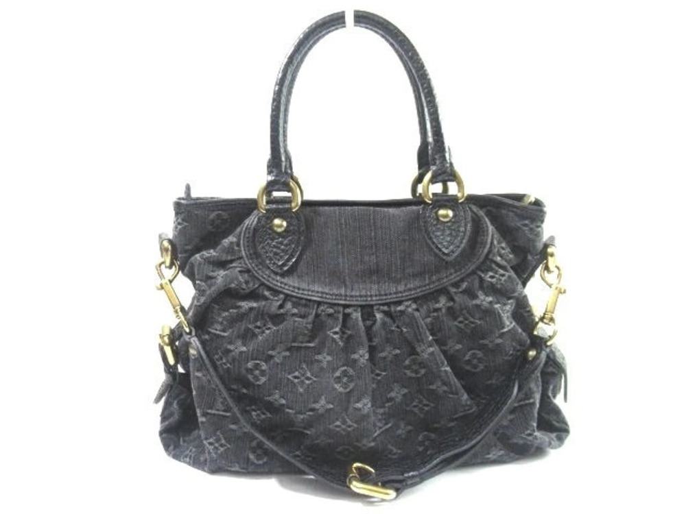 LOUIS VUITTON Monogram Denim Neo Cabby Handbag Noir Black